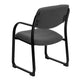 Gray |#| Gray Fabric Executive Side Reception Chair with Sled Base and Foam Padded Seat