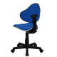 Blue |#| Blue Fabric Low Back Swivel Ergonomic Task Office Chair with Adjustable Height