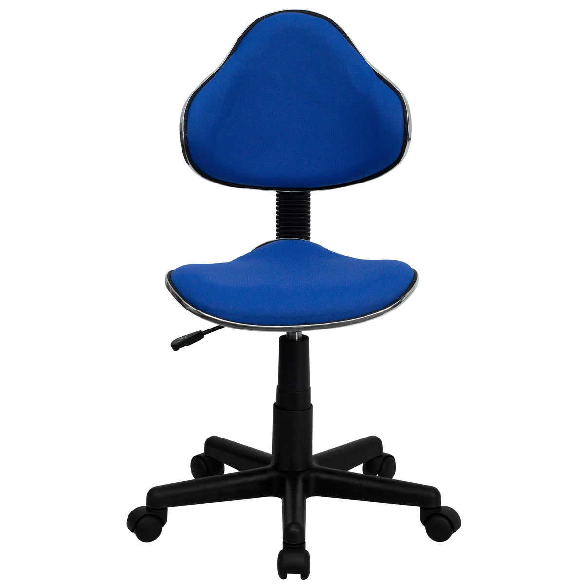 Blue |#| Blue Fabric Low Back Swivel Ergonomic Task Office Chair with Adjustable Height