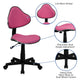 Pink |#| Pink Fabric Low Back Swivel Ergonomic Task Office Chair with Adjustable Height