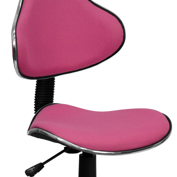 Pink |#| Pink Fabric Low Back Swivel Ergonomic Task Office Chair with Adjustable Height