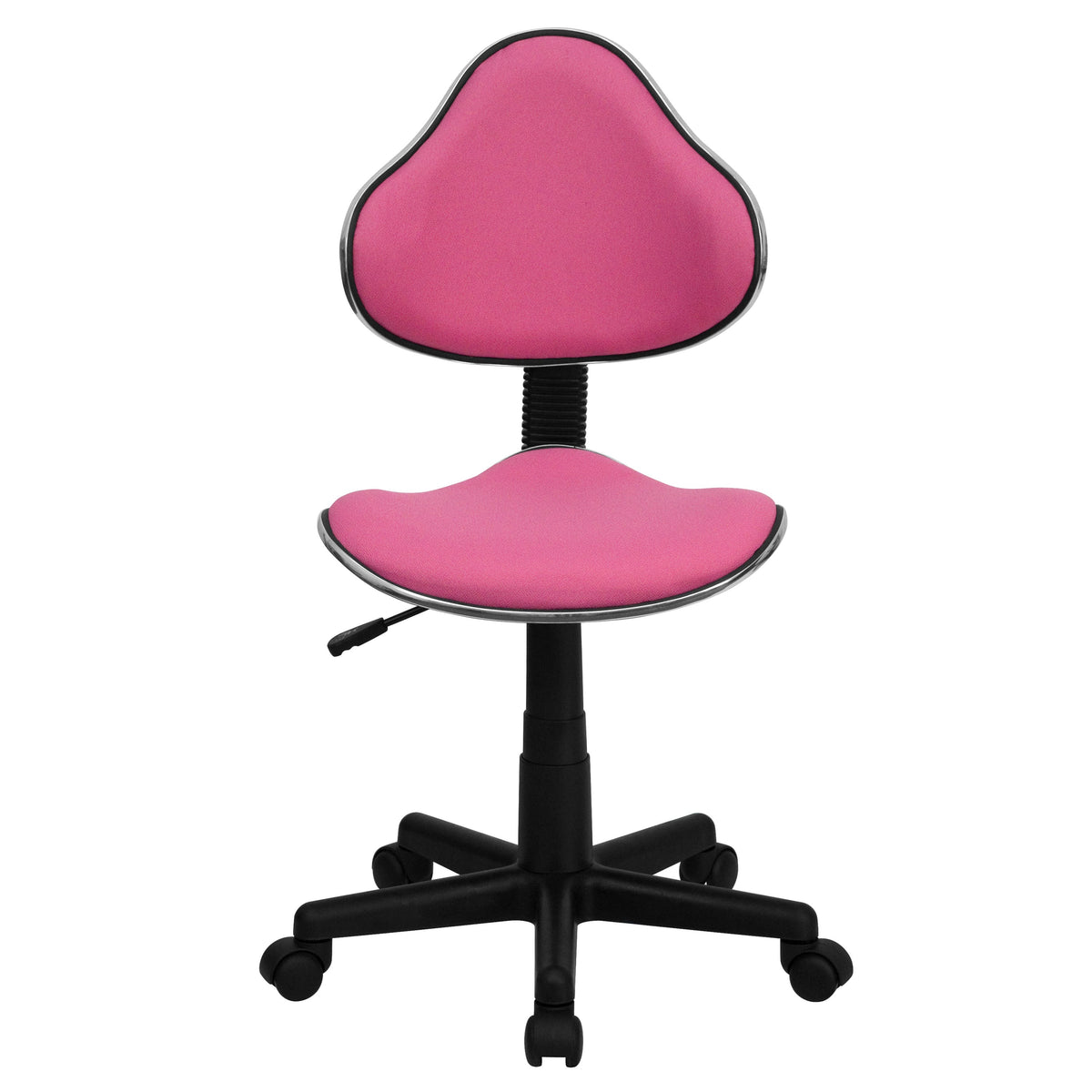 Pink |#| Pink Fabric Low Back Swivel Ergonomic Task Office Chair with Adjustable Height