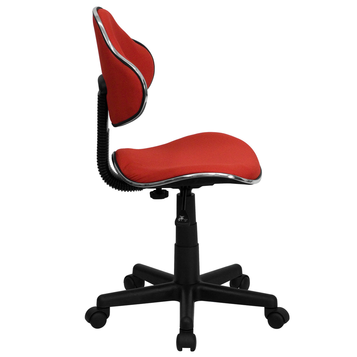 Red |#| Red Fabric Low Back Swivel Ergonomic Task Office Chair with Adjustable Height