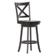 Black Vinyl/Gray Wash Walnut Frame |#| Commercial Wooden Swivel Bar Stools - Gray Wash Walnut/Black LeatherSoft