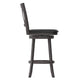 Black Vinyl/Gray Wash Walnut Frame |#| Commercial Wooden Swivel Bar Stools - Gray Wash Walnut/Black LeatherSoft