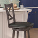 Black Vinyl/Gray Wash Walnut Frame |#| Commercial Wooden Swivel Bar Stools - Gray Wash Walnut/Black LeatherSoft