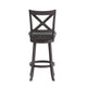 Black Vinyl/Gray Wash Walnut Frame |#| Commercial Wooden Swivel Bar Stools - Gray Wash Walnut/Black LeatherSoft