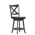 Felicity Commercial Grade Wood Classic Crossback Swivel Counter Height Barstool with Padded, Upholstered Seat