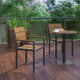 Natural |#| Commercial Grade Outdoor Faux Teak Patio Dining Chair with Arms - Natural/Gray