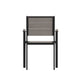 Gray |#| Commercial Grade Outdoor Faux Teak Patio Dining Chair with Arms - Gray/Gray