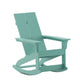 Sea Foam |#| Modern 2-Slat Adirondack Poly Resin Rocking Chair - Indoor/Outdoor Use-Sea Foam