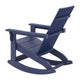 Navy |#| Modern 2-Slat Adirondack Poly Resin Rocking Chair for Indoor/Outdoor Use - Navy