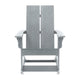 Gray |#| Modern 2-Slat Adirondack Poly Resin Rocking Chair for Indoor/Outdoor Use - Gray