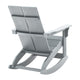 Gray |#| Modern 2-Slat Adirondack Poly Resin Rocking Chair for Indoor/Outdoor Use - Gray