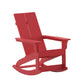 Red |#| Modern 2-Slat Adirondack Poly Resin Rocking Chair for Indoor/Outdoor Use - Red