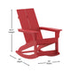 Red |#| Modern 2-Slat Adirondack Poly Resin Rocking Chair for Indoor/Outdoor Use - Red