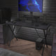 Full Desktop Anti-Slip Rubber Mouse Pad with Micro Weave Surface in Black