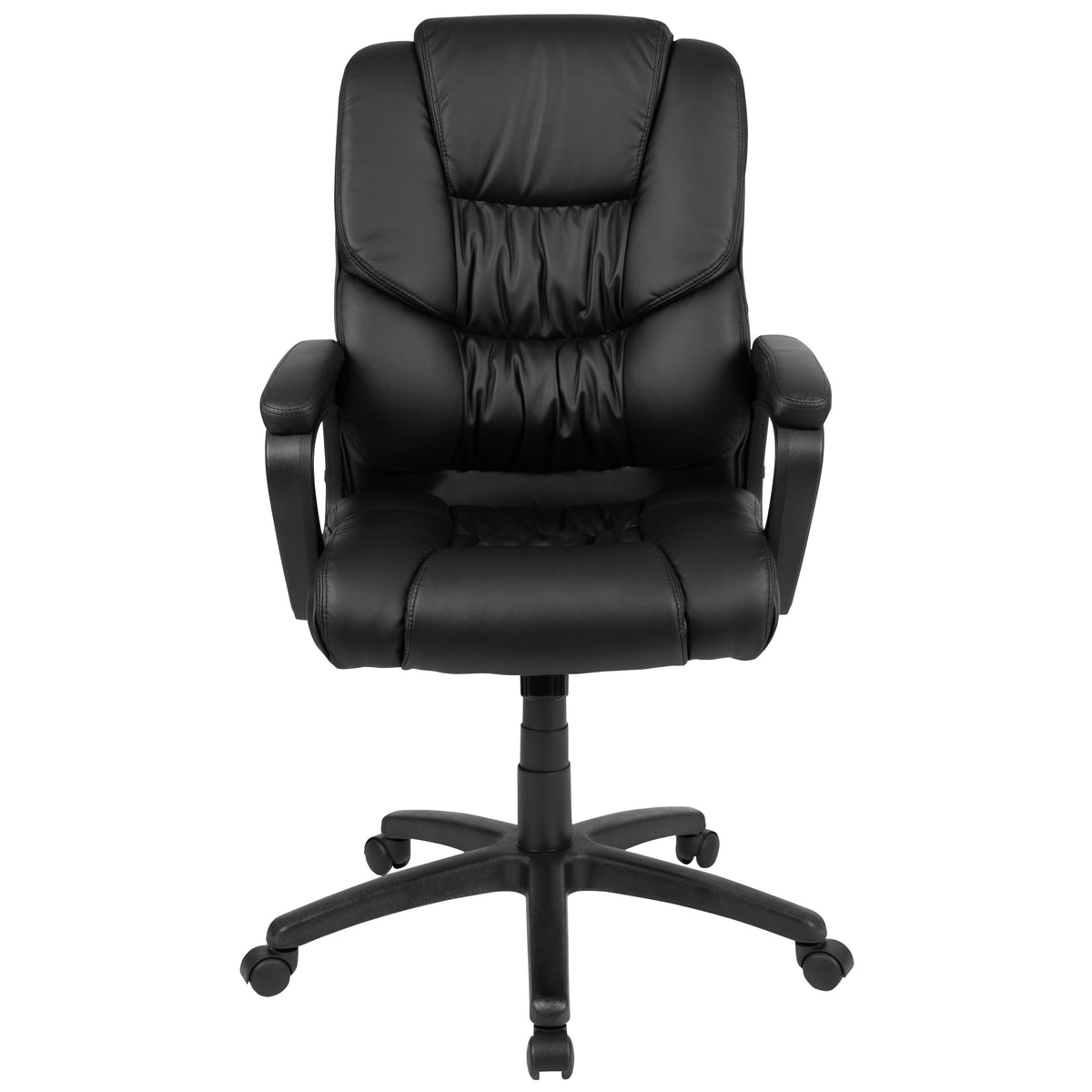 Black |#| Big & Tall 400 lb. Rated Black LeatherSoft Office Chair - Executive Office Chair