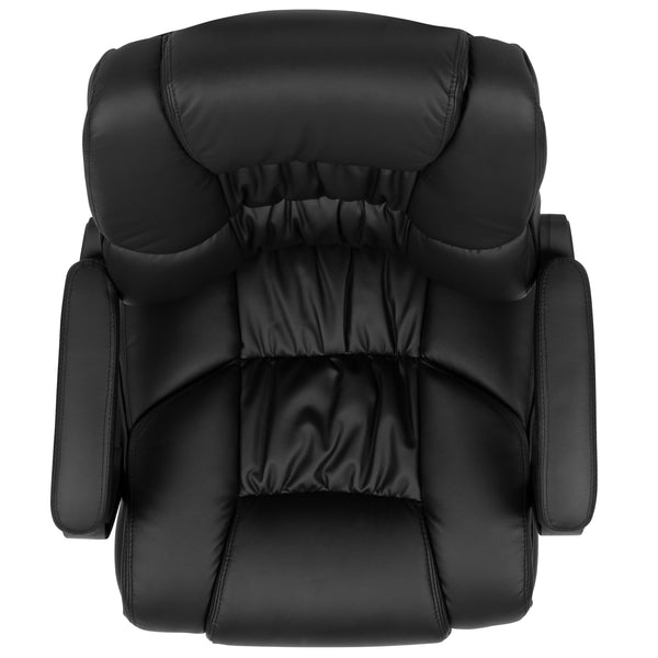 Black |#| Big & Tall 400 lb. Rated Black LeatherSoft Office Chair - Executive Office Chair