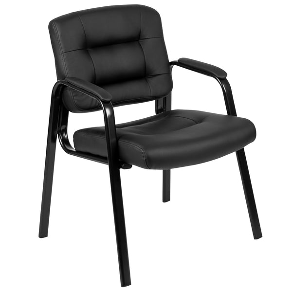 Flash Fundamentals Black LeatherSoft Executive Reception Chair - Guest Chair