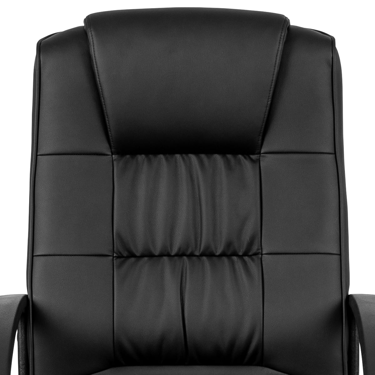 Flash Fundamentals High Back Black LeatherSoft Task Chair with Arms - Desk Chair