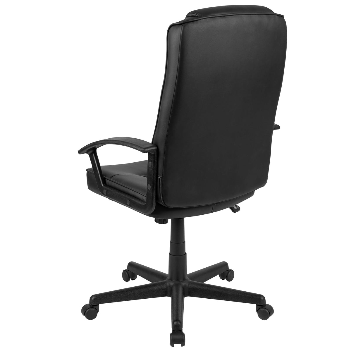 Flash Fundamentals High Back Black LeatherSoft Task Chair with Arms - Desk Chair