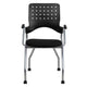 Black Fabric |#| Galaxy Mobile Nesting Chair with Curved Back and Black Fabric Seat with Arms