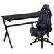 Blue |#| Black/Blue Gaming Desk Bundle - Cup/Headset Holder/Mouse Pad Top