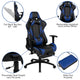 Blue |#| Black/Blue Gaming Desk Bundle - Cup/Headset Holder/Mouse Pad Top