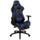 Blue |#| Black/Blue Gaming Desk Set - Cup/Headset Holder/Reclining & Footrest