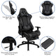 Gray |#| Gaming Bundle-Cup/Headphone Desk & Gray Reclining Footrest Chair