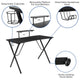 Gray |#| Gaming Bundle-Cup/Headphone Desk & Gray Reclining Footrest Chair