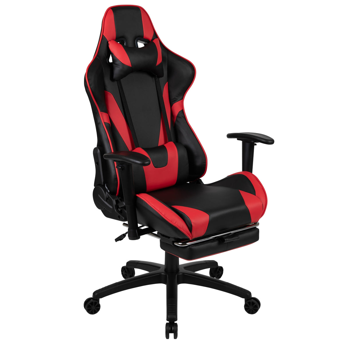 Red |#| Black Gaming Desk & Chair Set with Cup Holder, Headphone Hook, and Monitor Stand