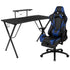 Gaming Desk and Footrest Reclining Gaming Chair Set with Cup Holder, Headphone Hook, and Monitor/Smartphone Stand