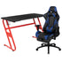 Gaming Desk and Footrest Reclining Gaming Chair Set with Cup Holder and Headphone Hook