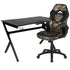 Gaming Desk and Racing Chair Set with Cup Holder, Headphone Hook & 2 Wire Management Holes