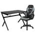 Gaming Desk and Racing Chair Set with Cup Holder, Headphone Hook & 2 Wire Management Holes