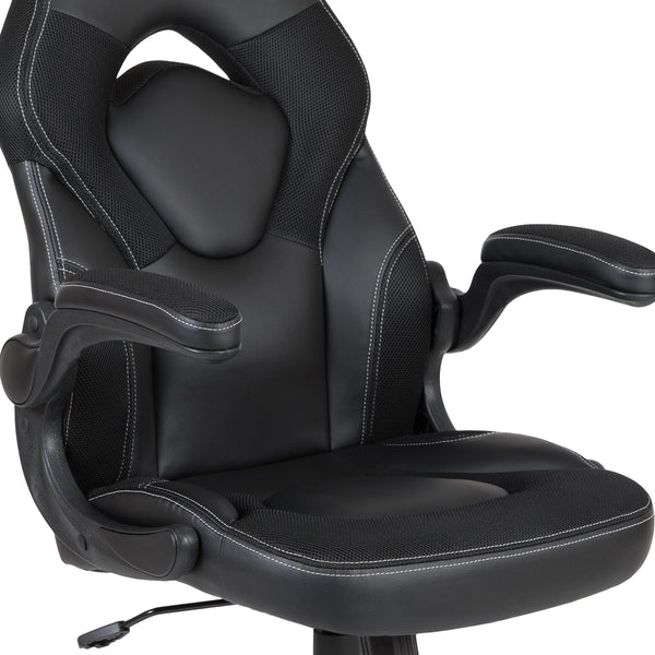 Black |#| Black Gaming Desk & Chair Set with Cup Holder, Headphone Hook, and Monitor Stand