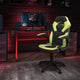 Green |#| Desk Bundle - Red Gaming Desk, Cup Holder, Headphone Hook and Green Chair