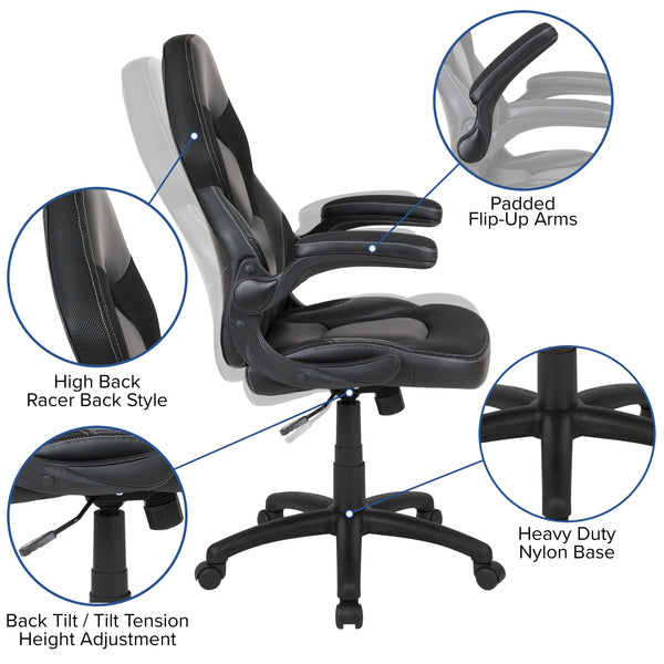 Black |#| Desk Bundle - Red Gaming Desk, Cup Holder, Headphone Hook and Black Chair