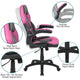 Pink |#| Desk Bundle - Red Gaming Desk, Cup Holder, Headphone Hook and Pink Chair