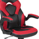 Red |#| Desk Bundle - Red Gaming Desk, Cup Holder, Headphone Hook and Red/Black Chair