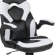 White |#| Desk Bundle - Red Gaming Desk, Cup Holder, Headphone Hook and White Chair