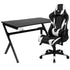 Gaming Desk and Reclining Gaming Chair Set with Cup Holder, Headphone Hook & 2 Wire Management Holes