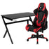 Gaming Desk and Reclining Gaming Chair Set with Cup Holder, Headphone Hook & 2 Wire Management Holes