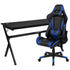 Gaming Desk and Reclining Gaming Chair Set with Cup Holder, Headphone Hook & Removable Mouse Pad Top - Wire Management