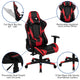 Red |#| Desk Bundle - Red Gaming Desk, Cup Holder, Headphone Hook and Reclining Chair