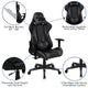 Gray |#| Gaming Bundle-Desk, Cup Holder/Headphone Hook & Gray Reclining Chair