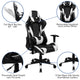 Black |#| Desk Bundle - Red Gaming Desk, Cup Holder, Headphone Hook and Reclining Chair