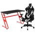 Gaming Desk and Reclining Gaming Chair Set with Cup Holder and Headphone Hook